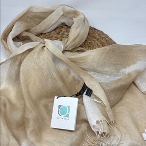 OSTiNELLI New Flax Linen Tie Dye Fringe Scarf Wrap
